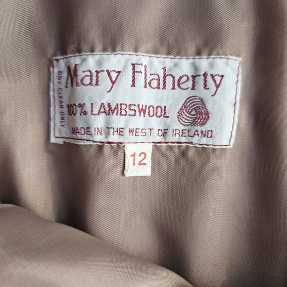 Mary Flaherty Ireland 100% Lambswool Pleated Tan/Multi Plaid Midi Skirt Size 12 - Picture 3 of 12